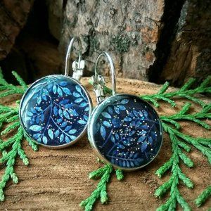 Indigo Cabochon Earrings